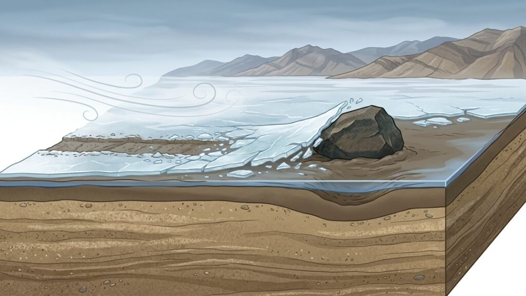 Como uma película de gelo faz pedras se moverem no deserto