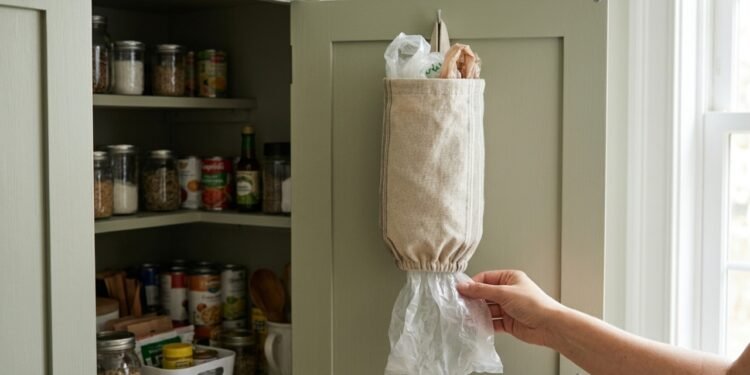 Como organizar sacolas plásticas na cozinha