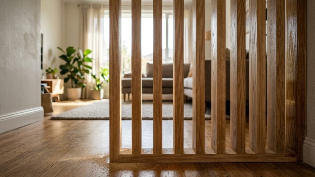 Construção de divisória ripada de madeira para sala