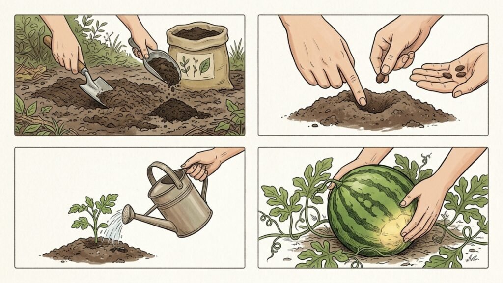 Como plantar melancia no quintal e planejar a colheita