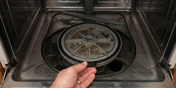O filtro retém resíduos que não devem continuar circulando durante os ciclos de lavagem