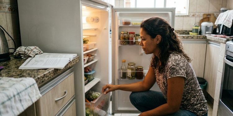 A maneira de organizar os alimentos pode influenciar a circulação do ar frio dentro do aparelho.