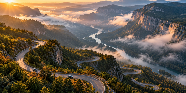 O caminho pelas montanhas combina paisagens impressionantes com trechos que exigem atenção dos motoristas