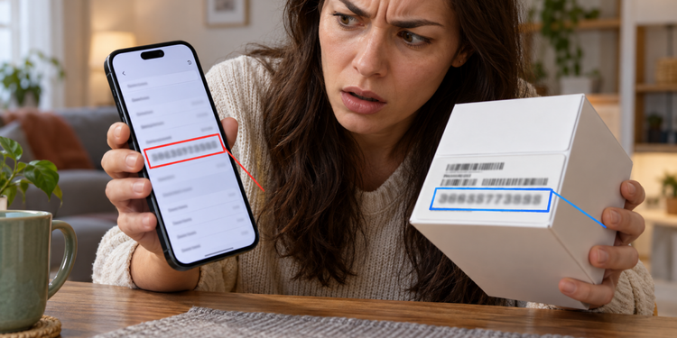 A caixa, a nota fiscal e registros antigos ajudam a comparar os dados originais do celular