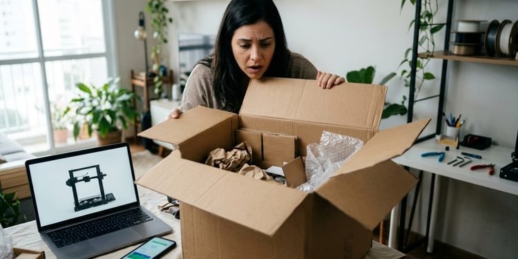 A consumidora recebeu a embalagem, mas não encontrou o equipamento que havia comprado