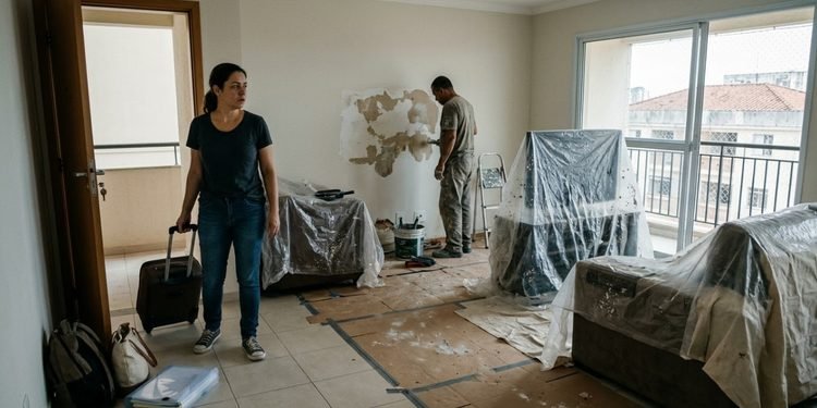 A infiltração trouxe prejuízos ao apartamento e uma discussão sobre quem deveria pagar pelos reparos
