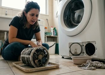 A aparência limpa do tambor não revela tudo sobre o estado interno da máquina.