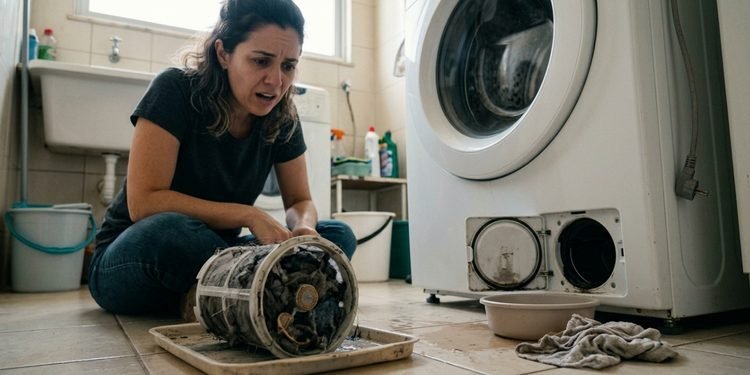 A aparência limpa do tambor não revela tudo sobre o estado interno da máquina.