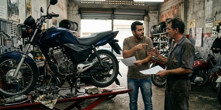 O serviço autorizado tinha um valor definido, mas o cliente encontrou a moto em uma situação inesperada