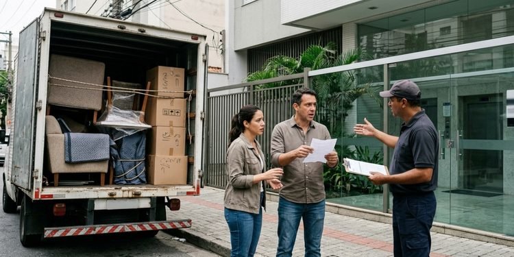 O valor extra surgiu quando os móveis já estavam no destino e dependiam da descarga