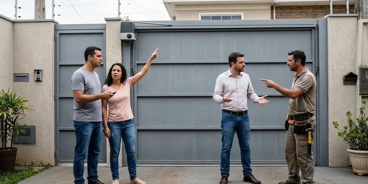 Casal paga R$ 12 mil por um portão automático, o motor para depois de 20 dias e vendedor e instalador começam a culpar um ao outro enquanto a garagem fica sem funcionar