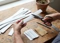 As lâminas de PVC podem ser cortadas e reaproveitadas para facilitar a identificação das plantas