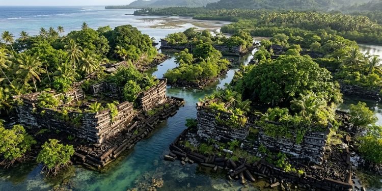 A antiga cidade impressiona pela escala de suas construções erguidas sobre pequenas ilhas artificiais
