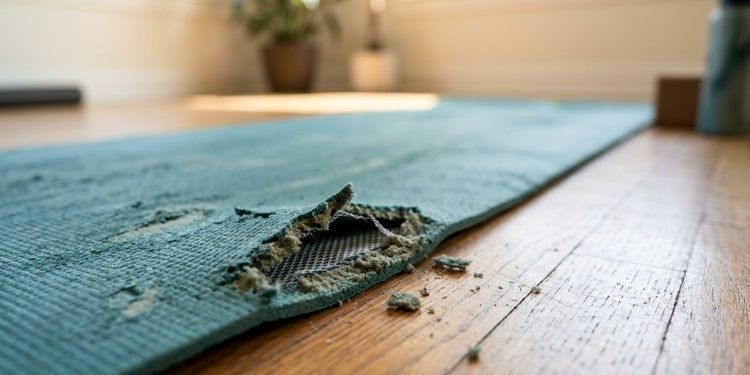 O material do tapete pode ser cortado e adaptado para diferentes necessidades dentro de casa
